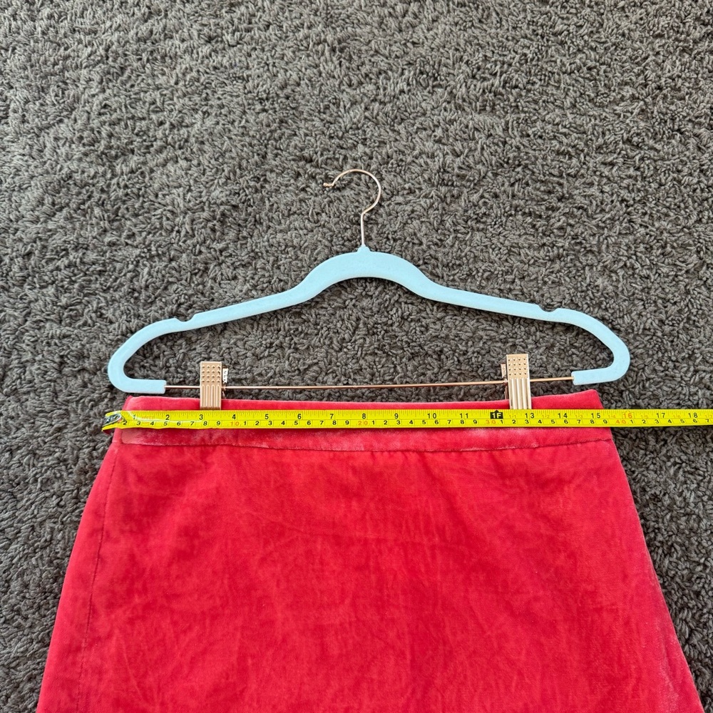 JCrew Coral Salmon Orange Velvet Mini Skirt Size 4 NEW - Picture 9 of 10